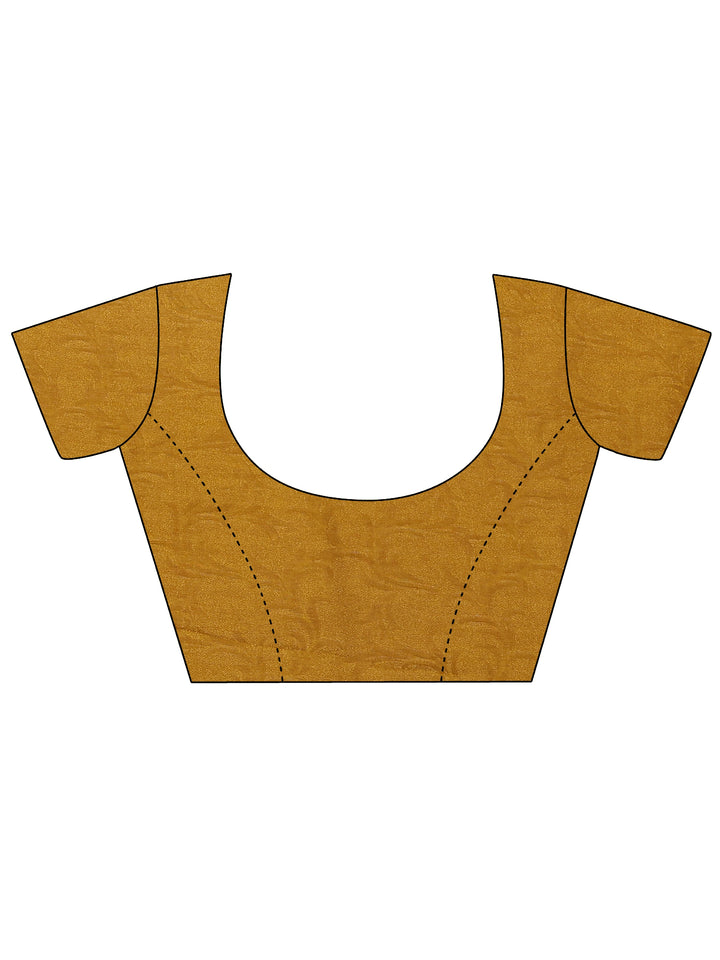 Mustard Embellished Silk Blend Saree With Unstitched Blouse Piece