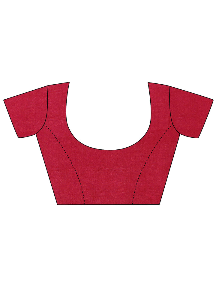 Pink Embellished Silk Blend Saree With Unstitched Blouse Piece