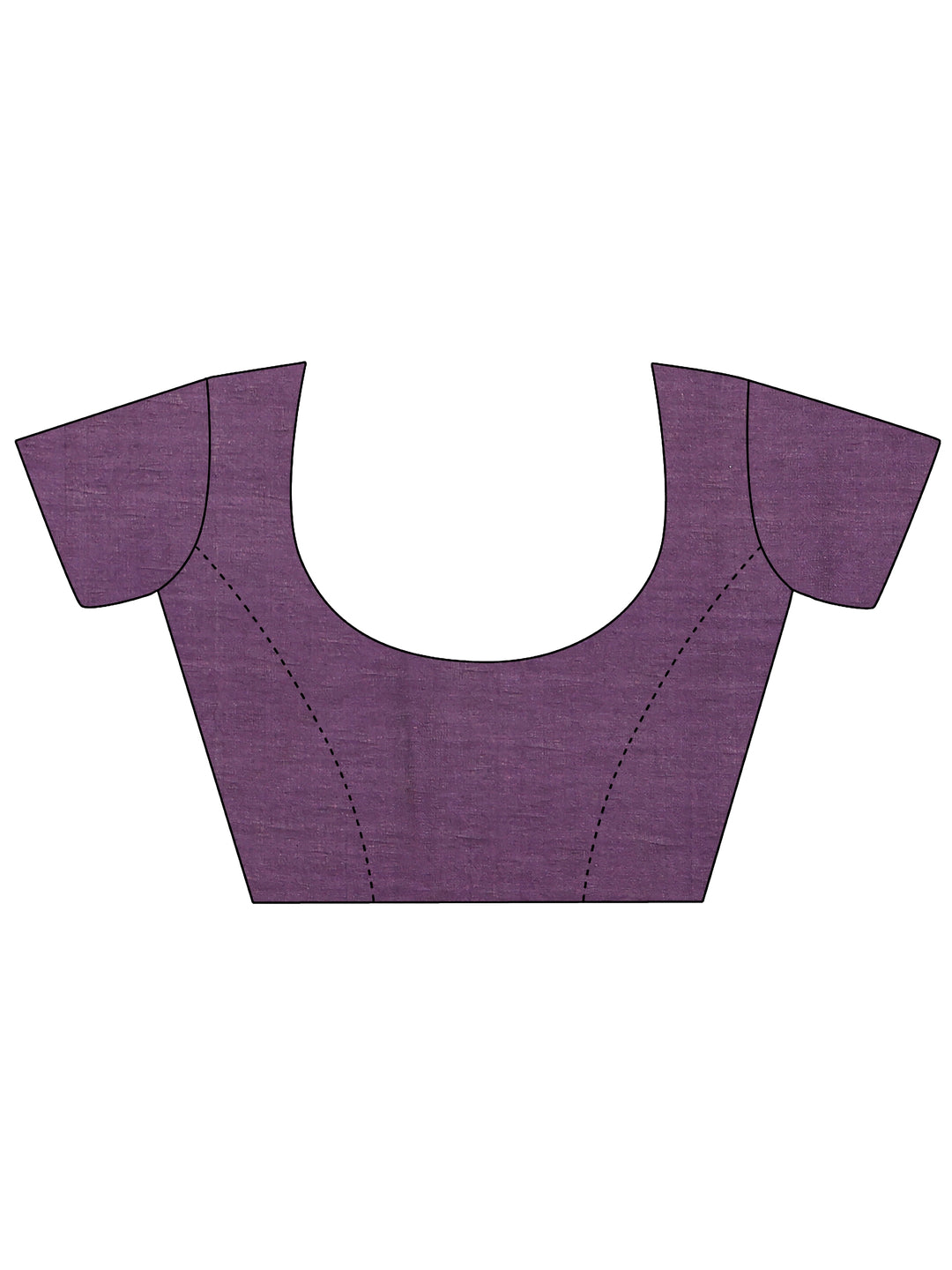 Purple Printed Silk Blend Saree With Unstitched Blouse Piece