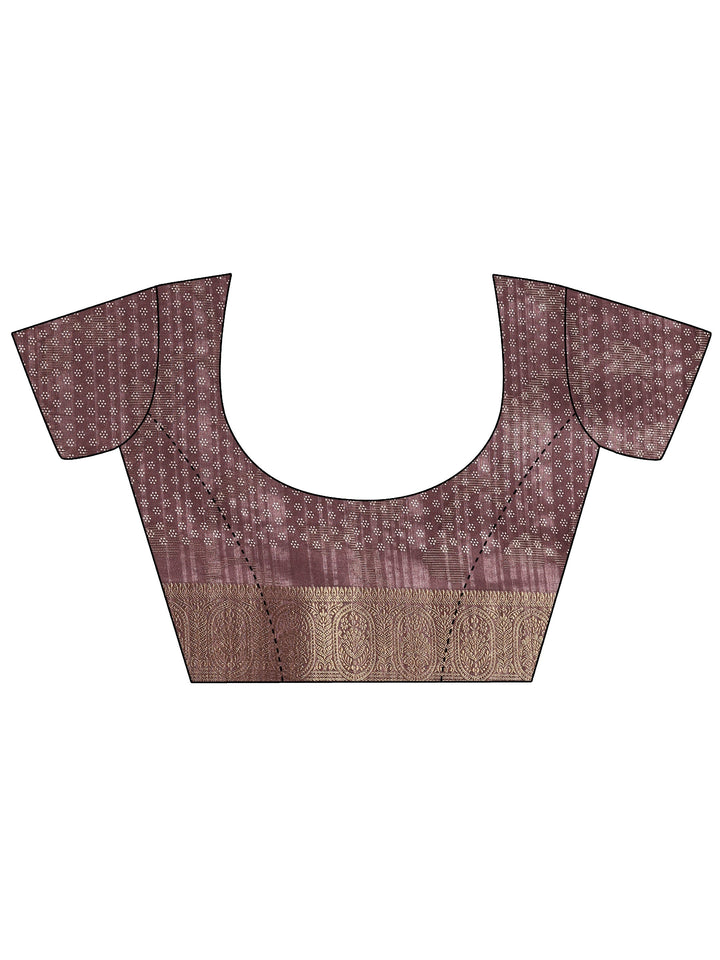 Mauve Paisley Woven Design Silk Blend Saree With Unstitched Blouse Piece