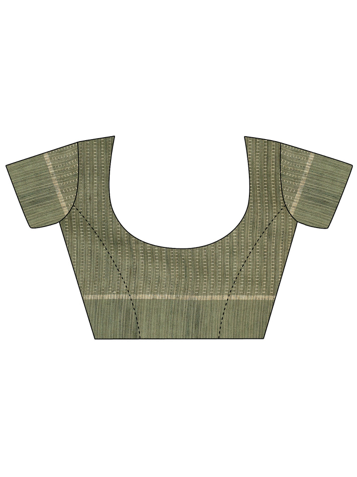 Beige Woven Design Silk Blend Saree With Unstitched Blouse Piece