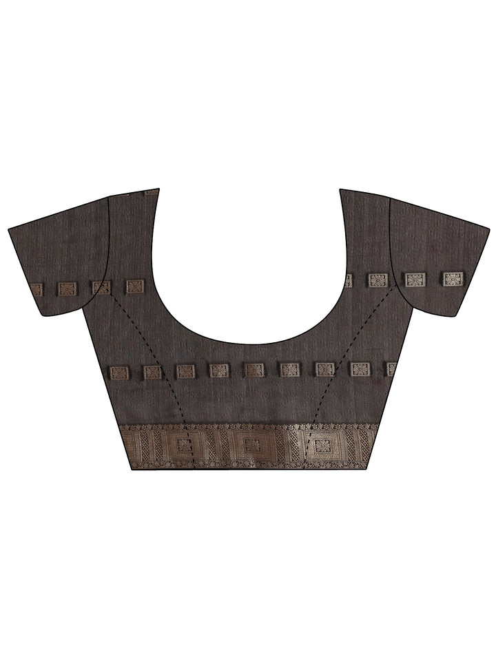 Black Printed Georgette Saree With Unstitched Blouse Piece