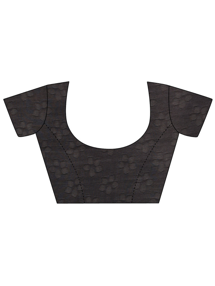 Navy Blue Printed Georgette Saree With Unstitched Blouse Piece