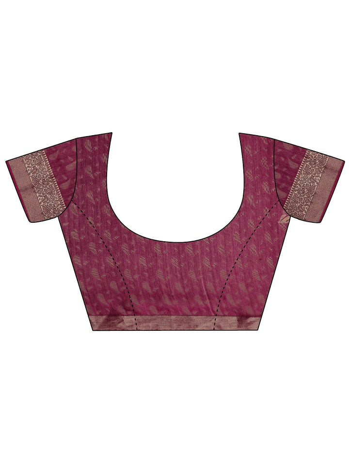 Maroon Printed Georgette Saree With Unstitched Blouse Piece