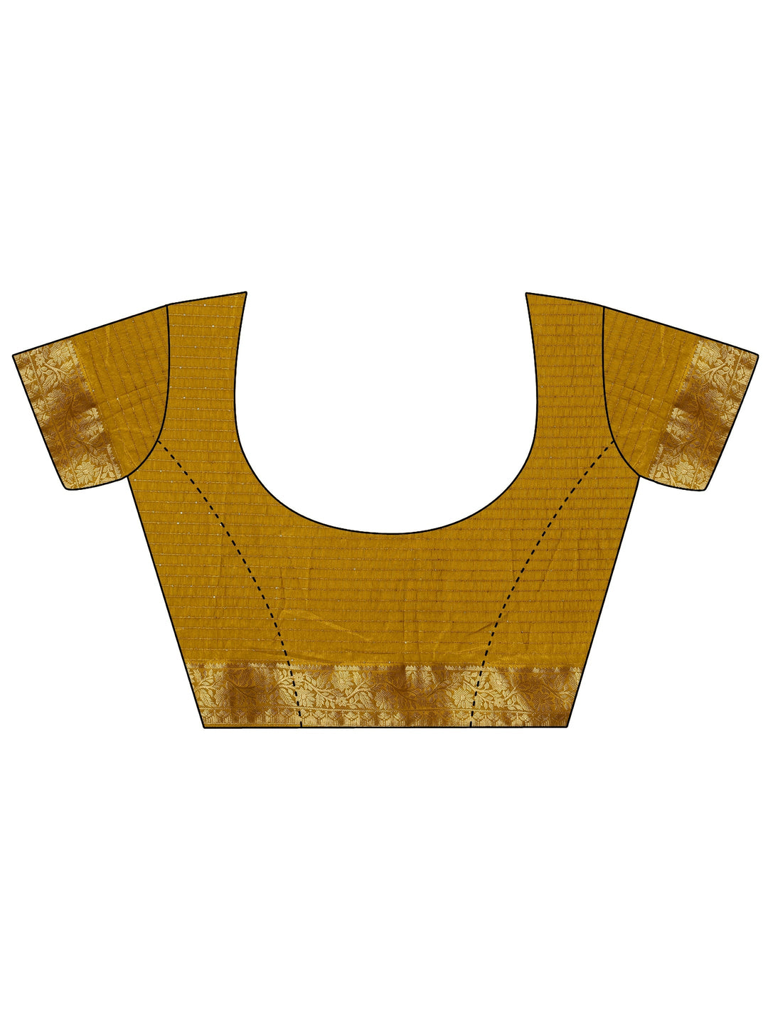 Mustard Geometric Printed Silk Blend Saree With Unstitched Blouse Piece