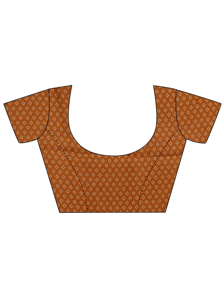 Mustard Tribal Printed Silk Blend Saree With Unstitched Blouse Piece