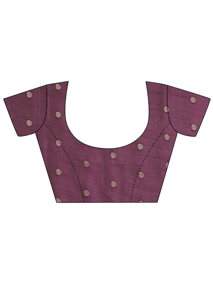 Purple Woven Design Banarsi Silk Blend Saree With Unstitched Blouse Piece