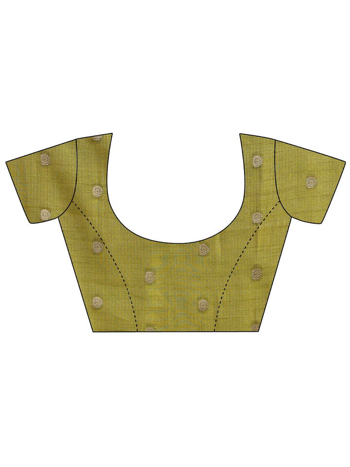 Green Woven Design Banarsi Silk Blend Saree With Unstitched Blouse Piece