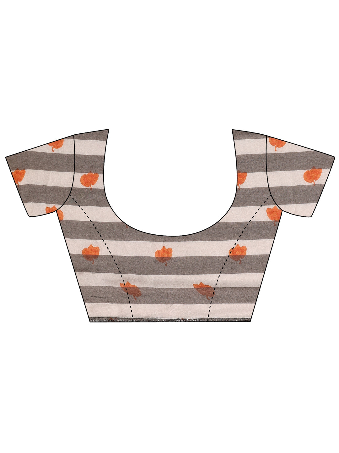 White Printed Georgette Saree With Unstitched Blouse Piece