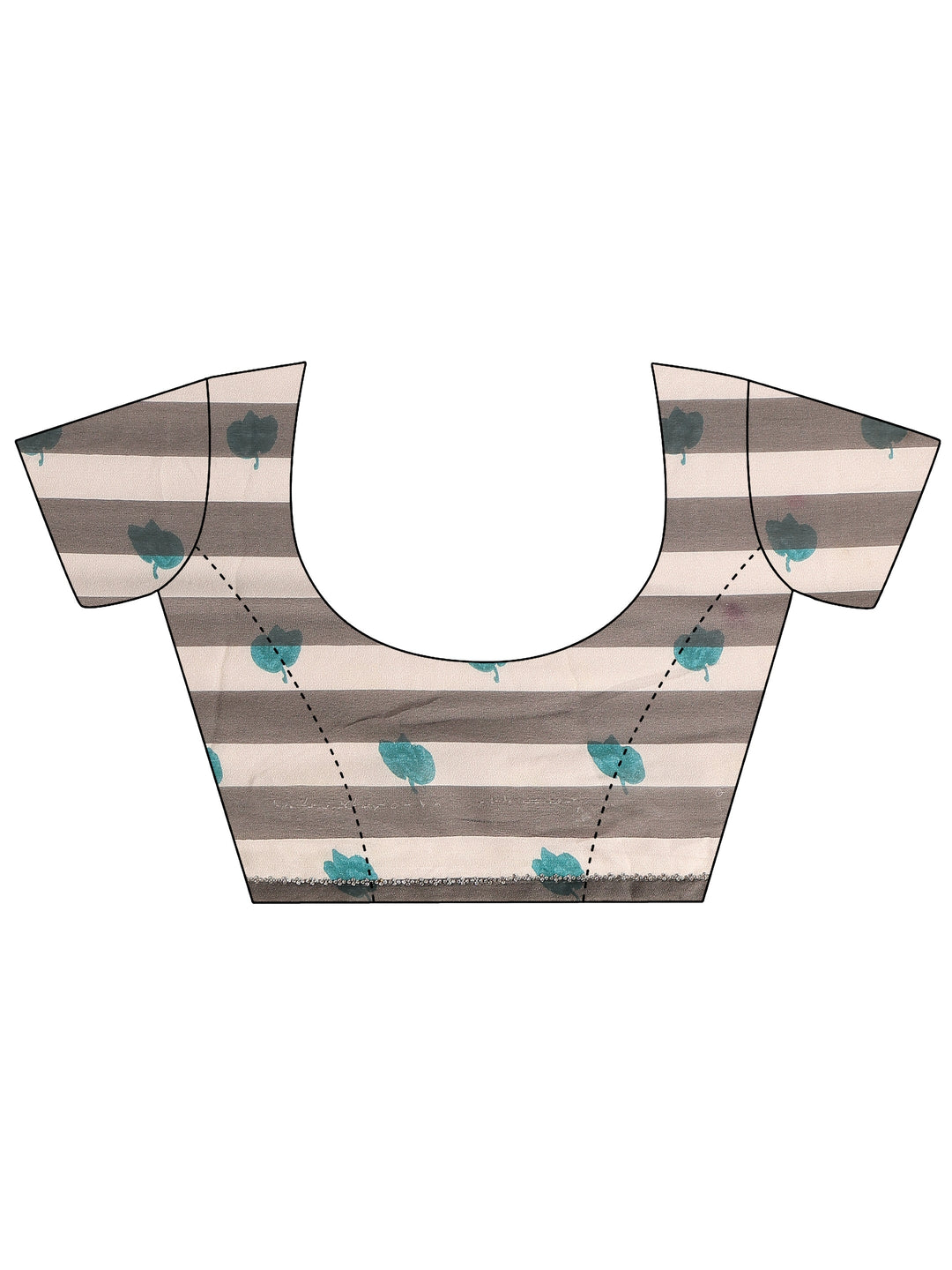 White Printed Georgette Saree With Unstitched Blouse Piece