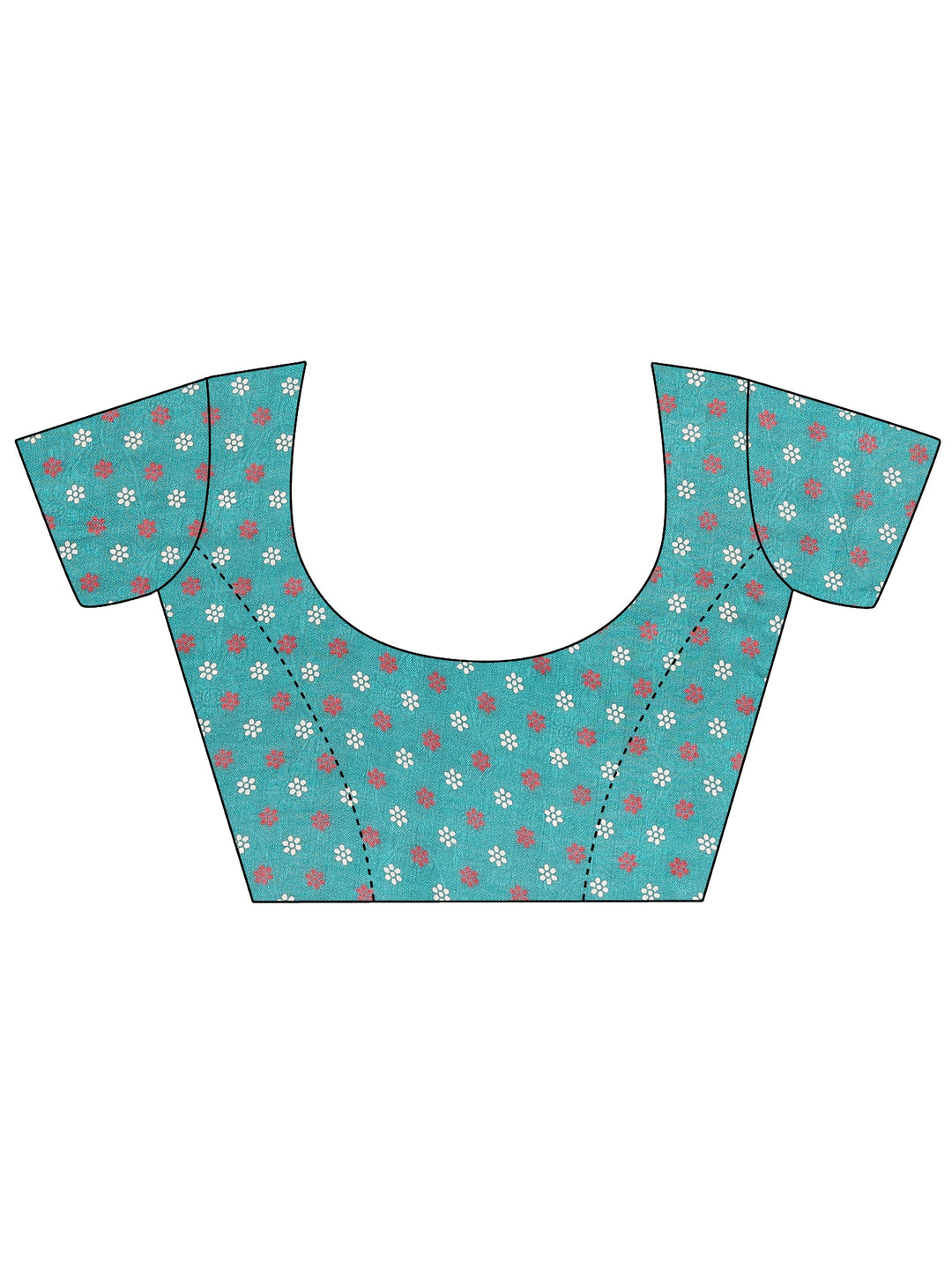 Green Printed Silk Blend Saree With Unstitched Blouse Piece