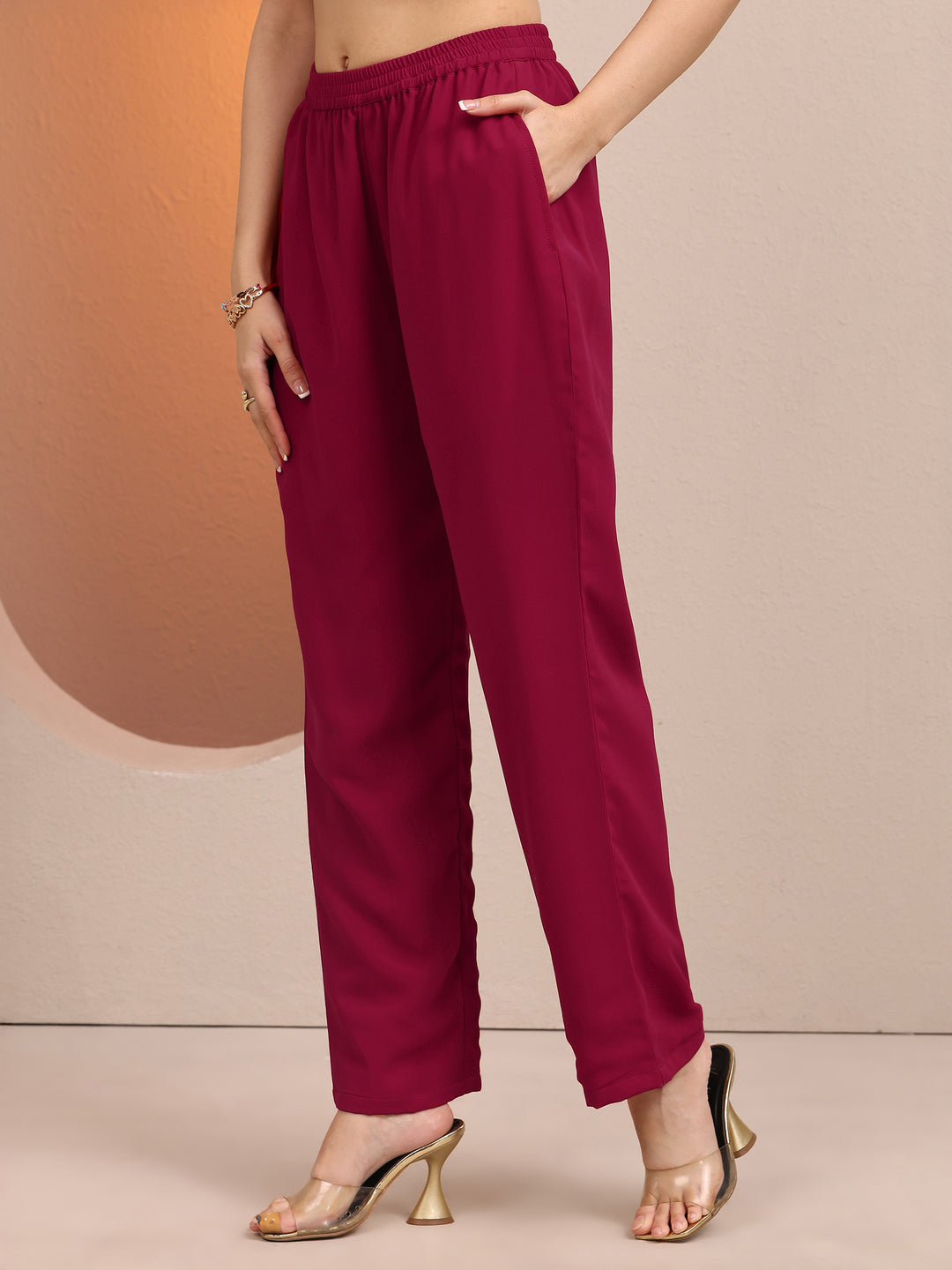 Pink Embroidered Georgette Straight Suit Set With Dupatta