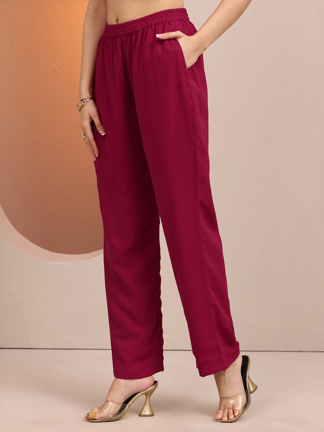 Pink Embroidered Georgette Straight Suit Set With Dupatta