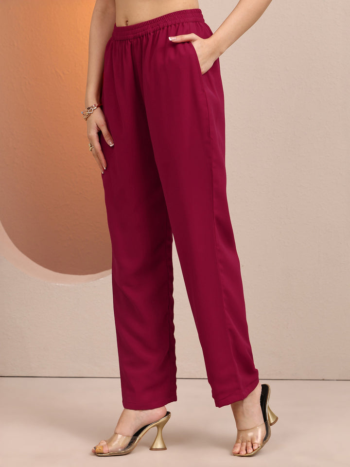 Pink Embroidered Georgette Straight Suit Set With Dupatta