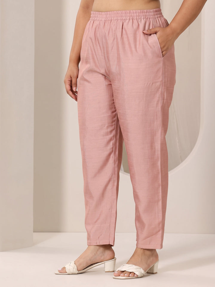 Plus Size Peach Embroidered Organza Straight Suit Set With Dupatta