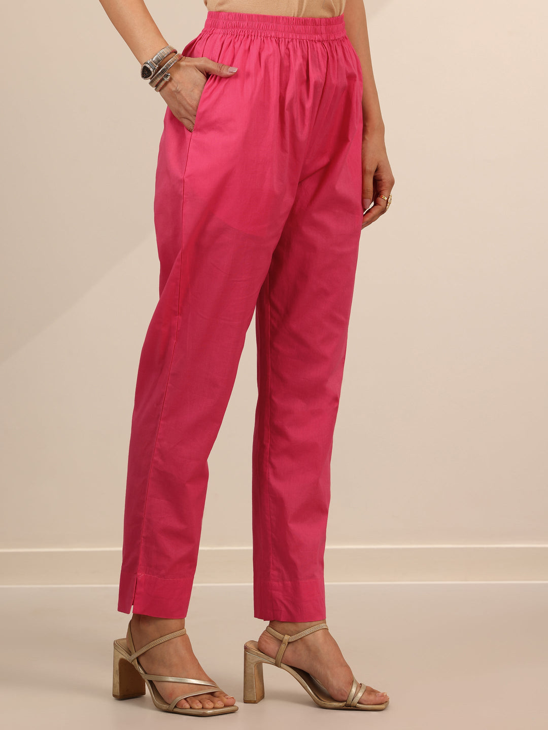 Coral Floral Cotton Straight Suit Set With Dupatta