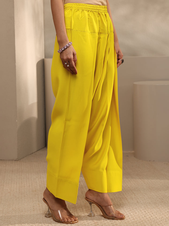 Mustard Floral Yoke Design Silk Blend Straight Suit Set With Dupatta