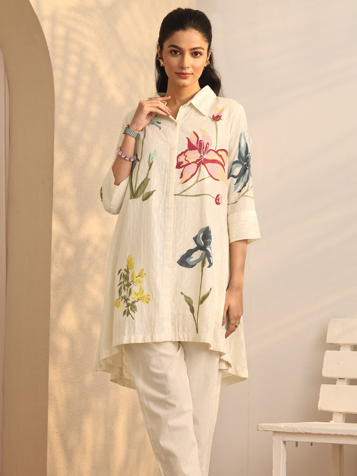 Off White Printed Cotton Co-Ord Sets