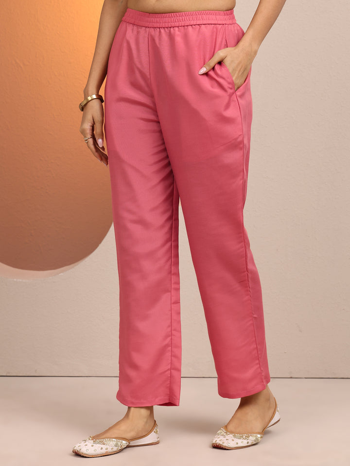 Libas Art Peach Embroidered Organza Anarkali Suit Set With Dupatta