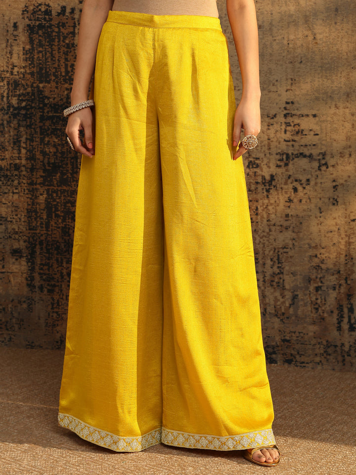 Libas Art Mustard Embroidered Organza Straight Suit Set With Dupatta