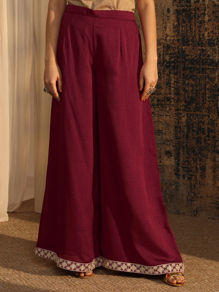 Libas Art Maroon Embroidered Organza Straight Suit Set With Dupatta