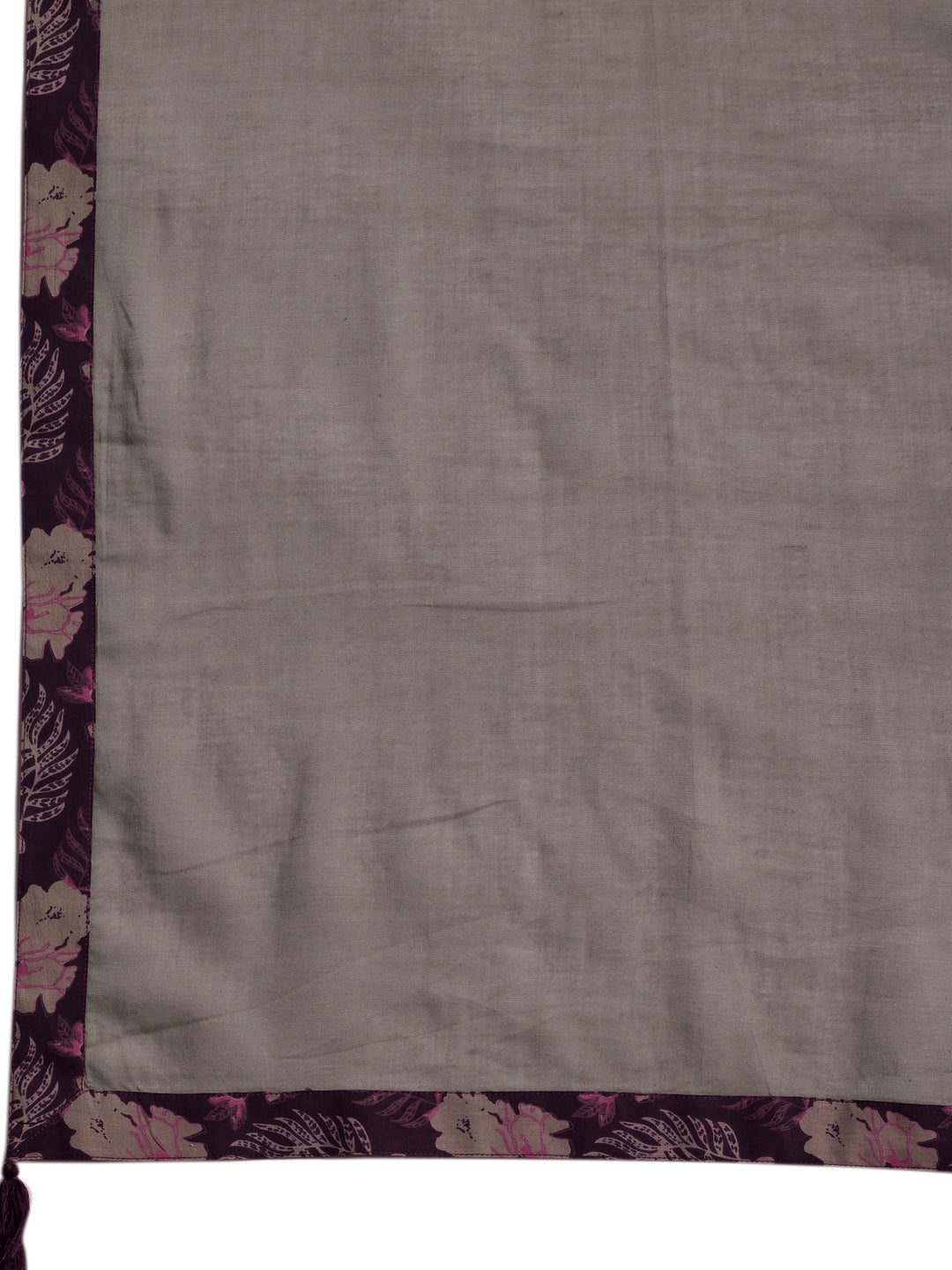 Wine Printed Cotton Straight Suit With Dupatta