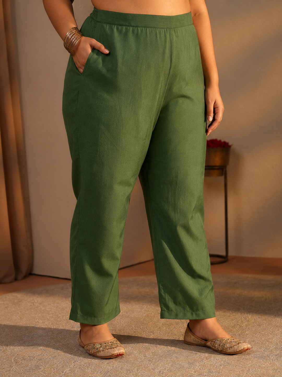 Plus Size Green Bandhani Printed Rayon Straight Suit Set
