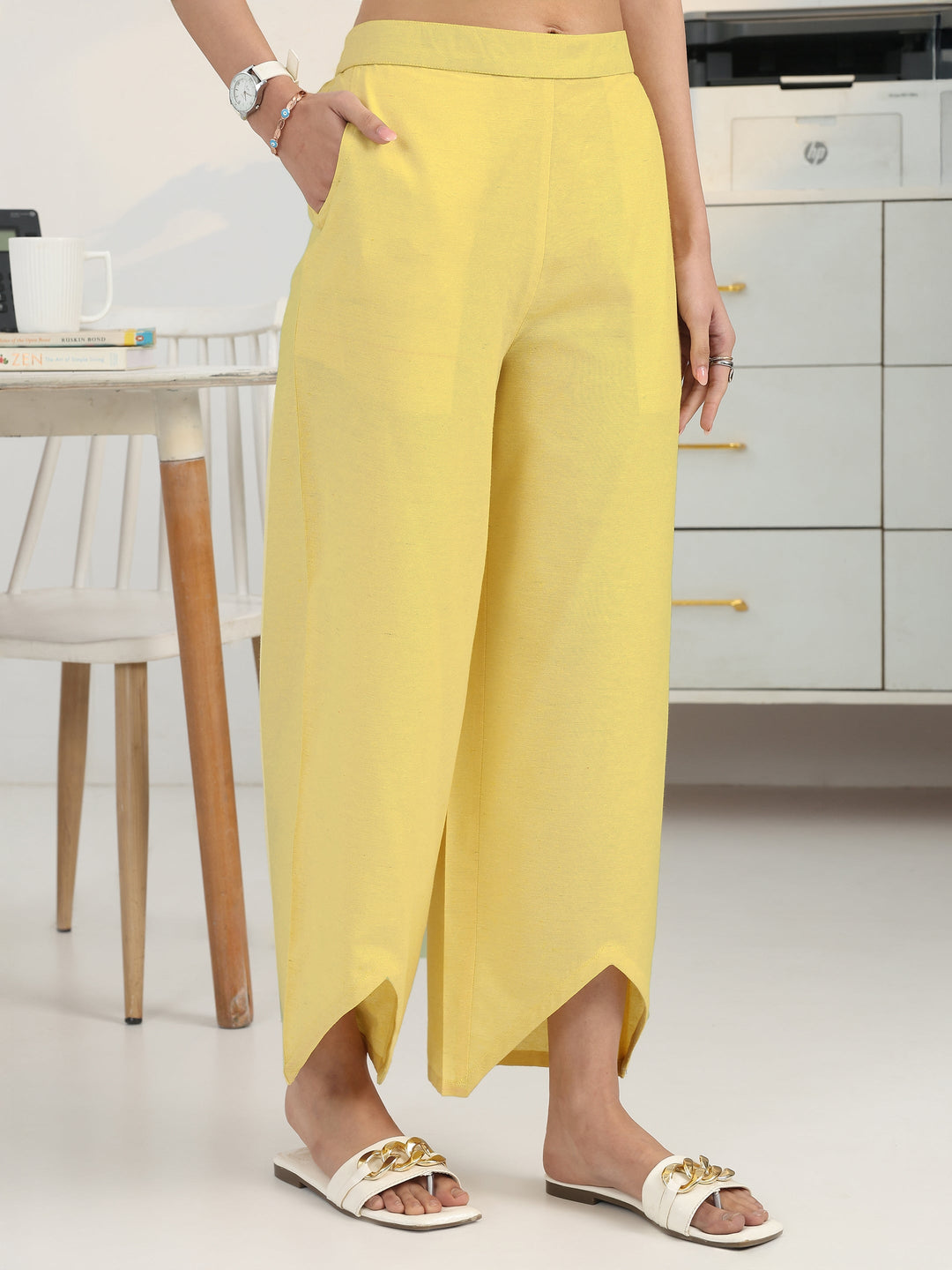 Anya-Cut Sunlit Striped Cotton Blend Suit Set