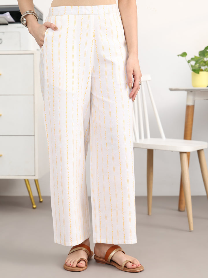 Mustard Solid Cotton Blend A-Line Kurta Set