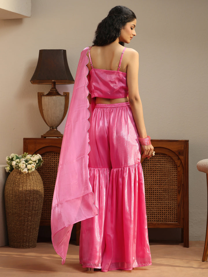 Pink Solid Tissue 3 Piece Co-Ord Set