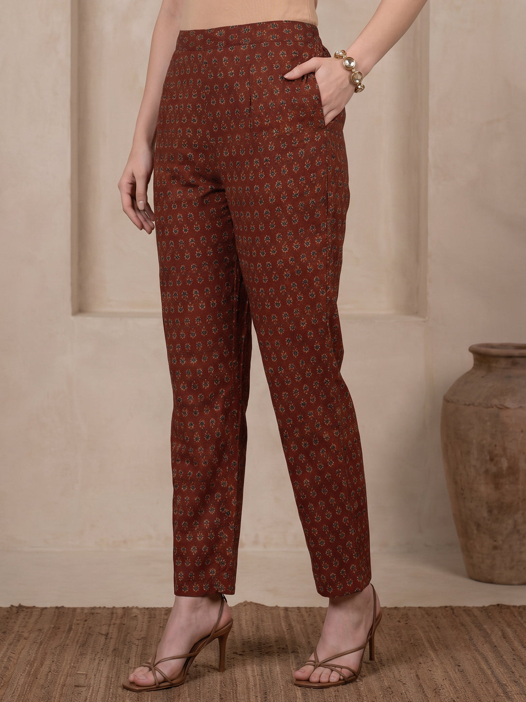 Gerua Maroon Printed Straight Suit Set