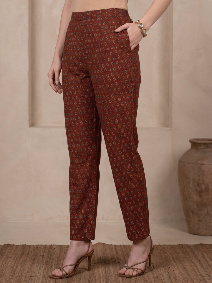 Gerua Maroon Printed Straight Suit Set