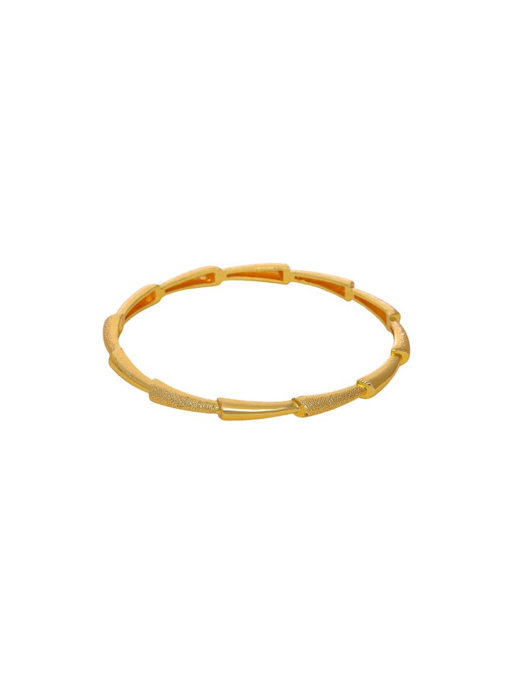 Libas Gold-Plated Contemporary Textured Brass Bangles