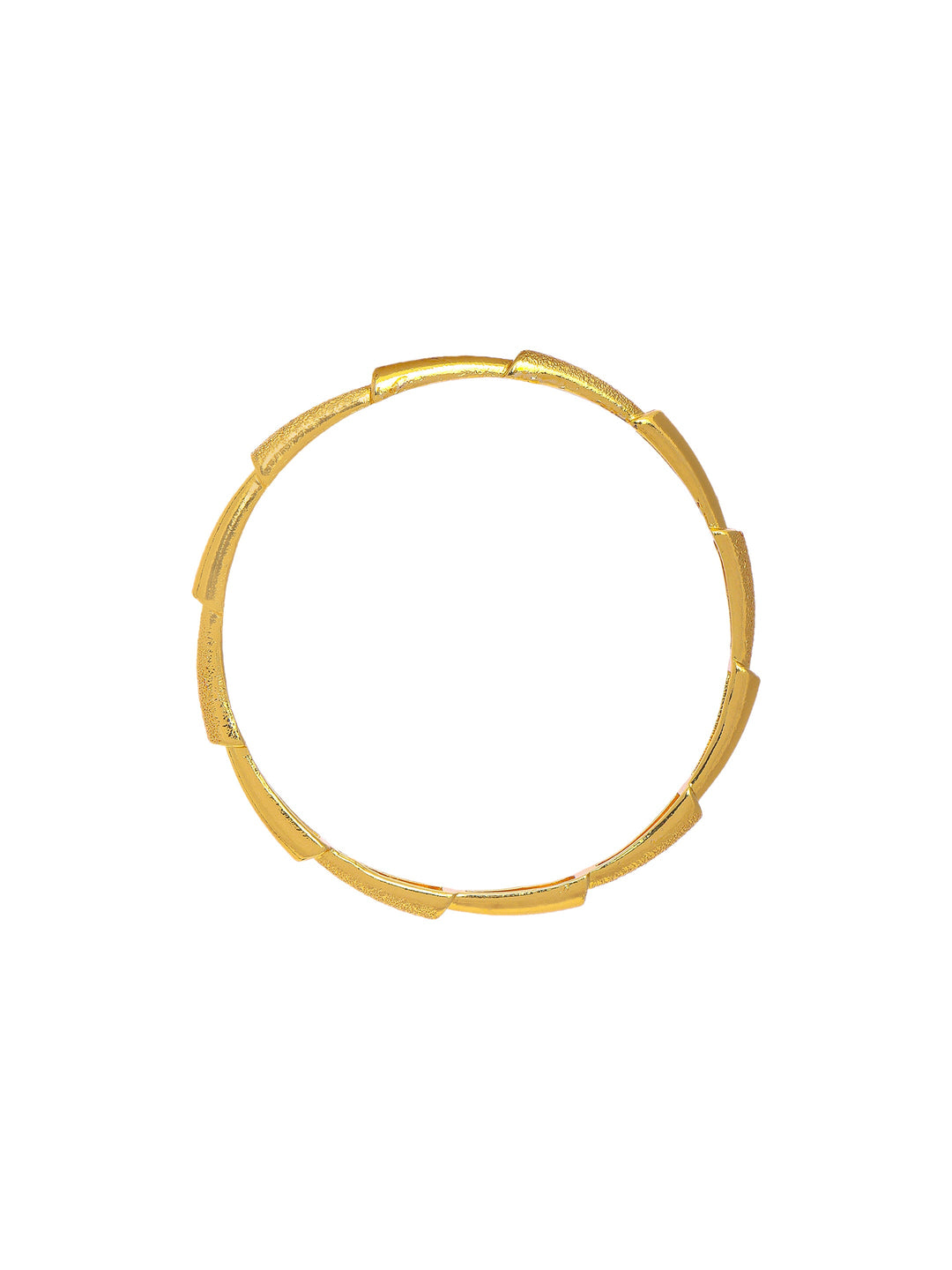 Libas Gold-Plated Contemporary Textured Brass Bangles