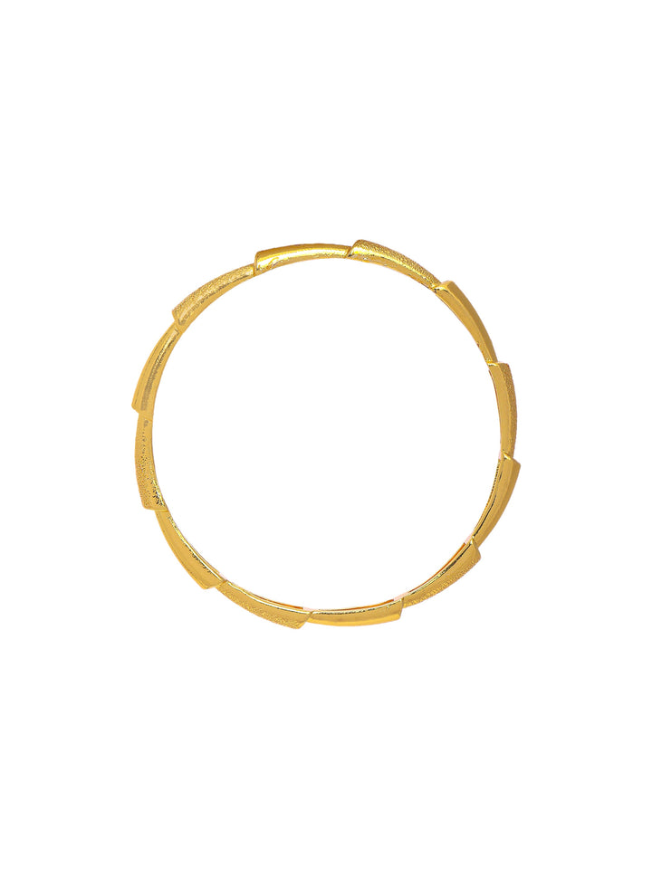 Libas Gold-Plated Contemporary Textured Brass Bangles