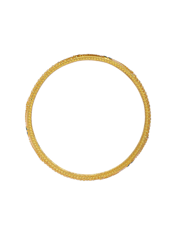 Libas Gold-Plated Filigree Brass Bangles