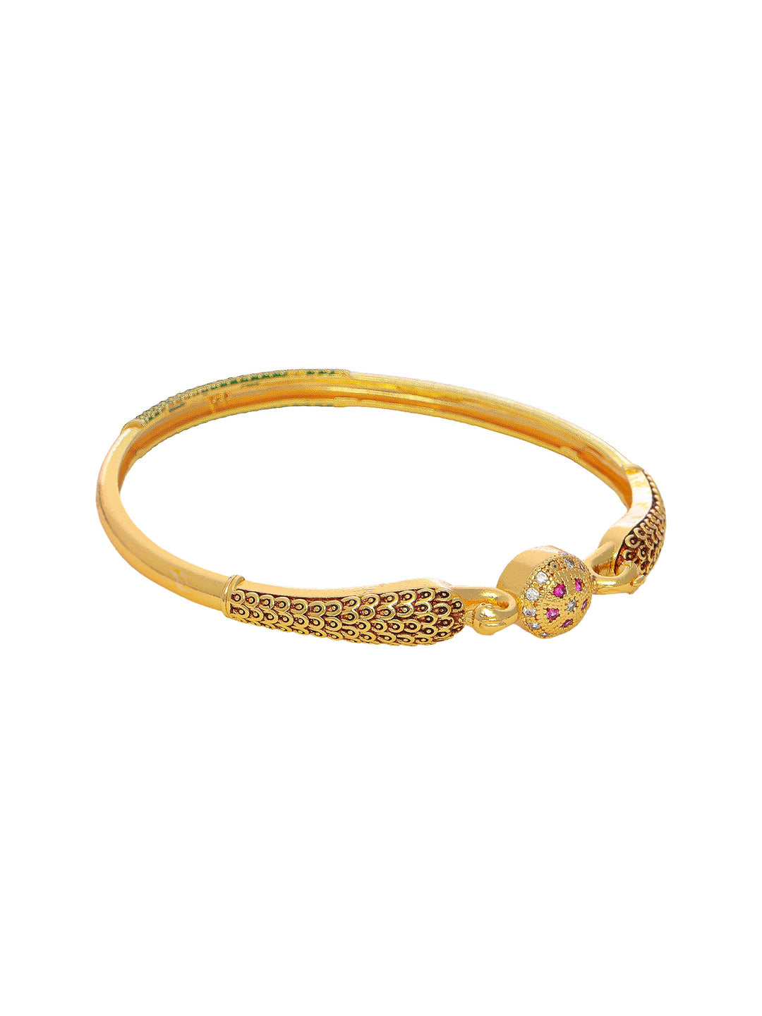 Libas Gold-Plated Peacock Brass Kada Bangles