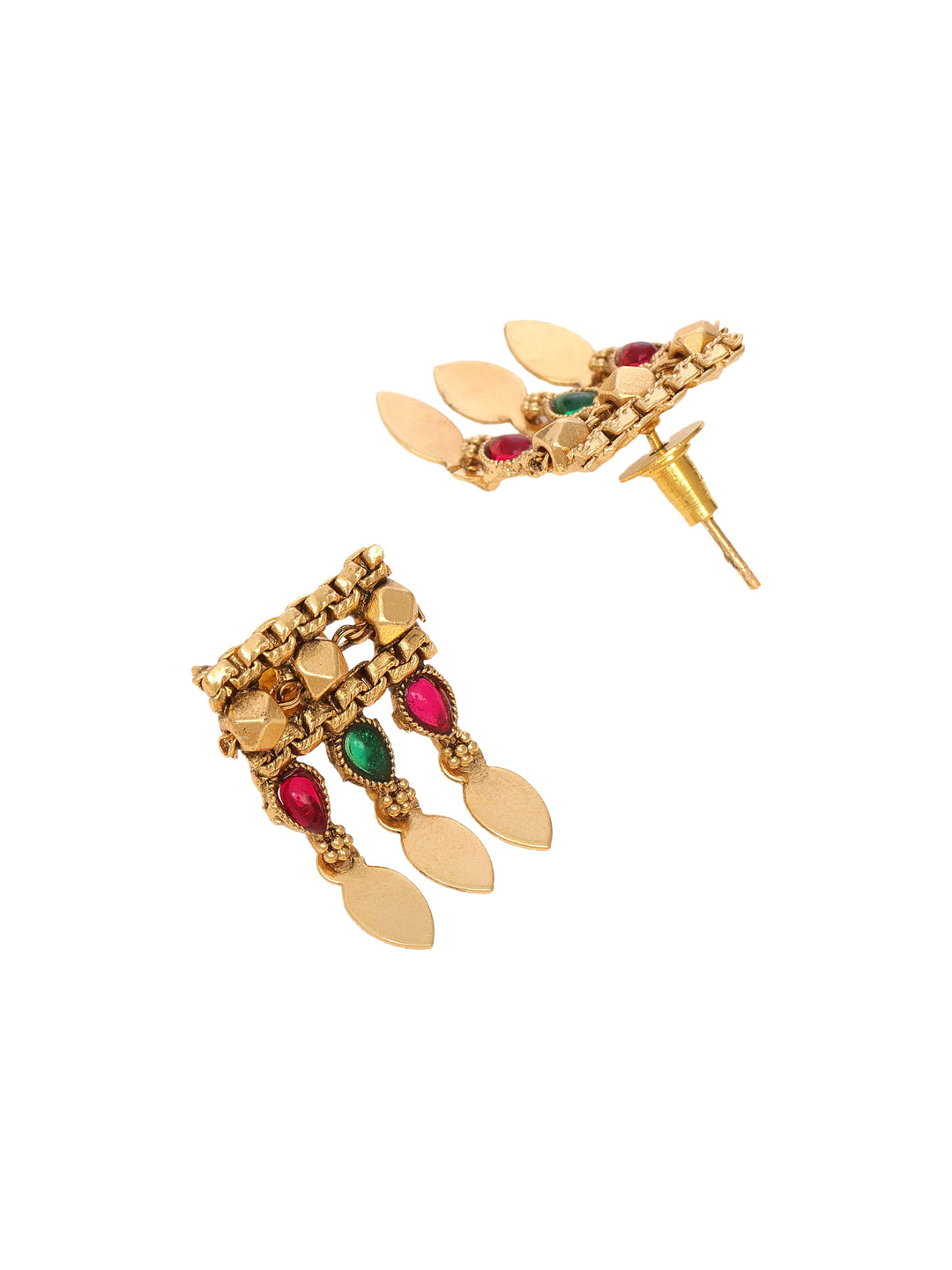 Libas Multicolour Stone Traditional Fringe Necklace Set