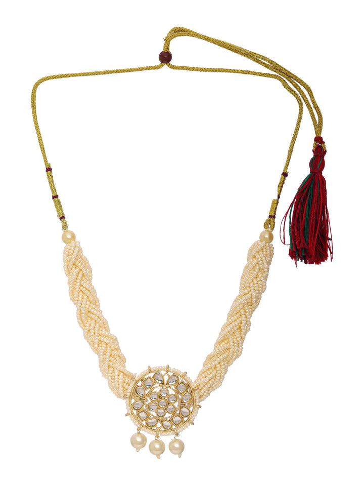 Libas Pearl Beaded Kundan Necklace Set