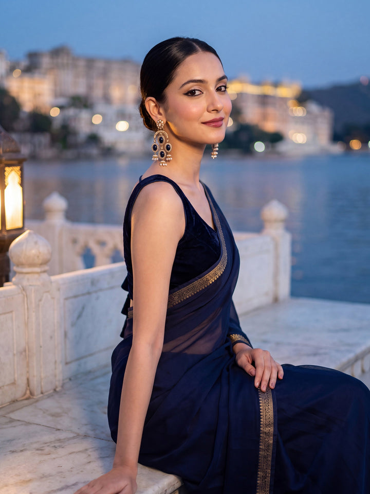 Libas Gold Plated Earrings with Pearl Drops