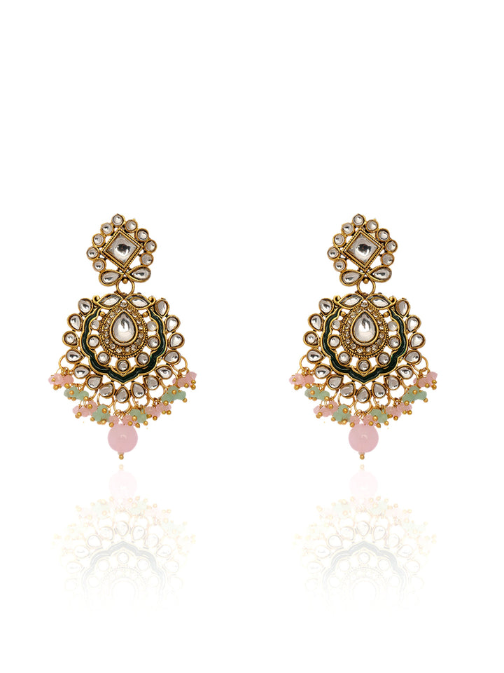 Libas Floral Kundan Pearl Choker Necklace Set