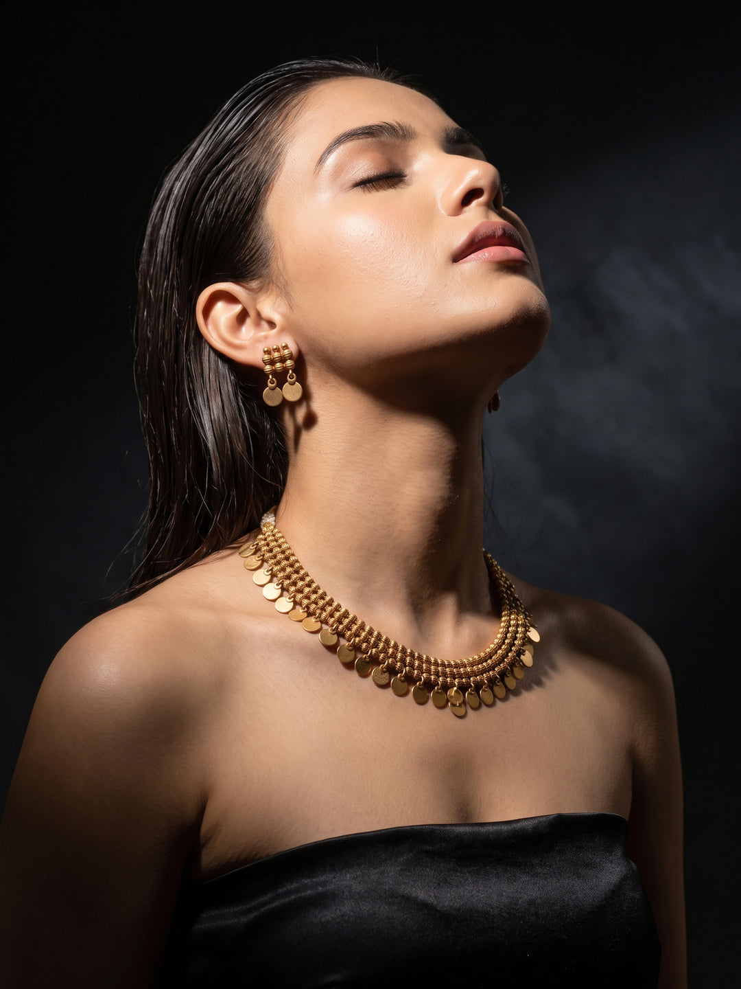 Libas Gold-Tone Statement Coin Necklace Set