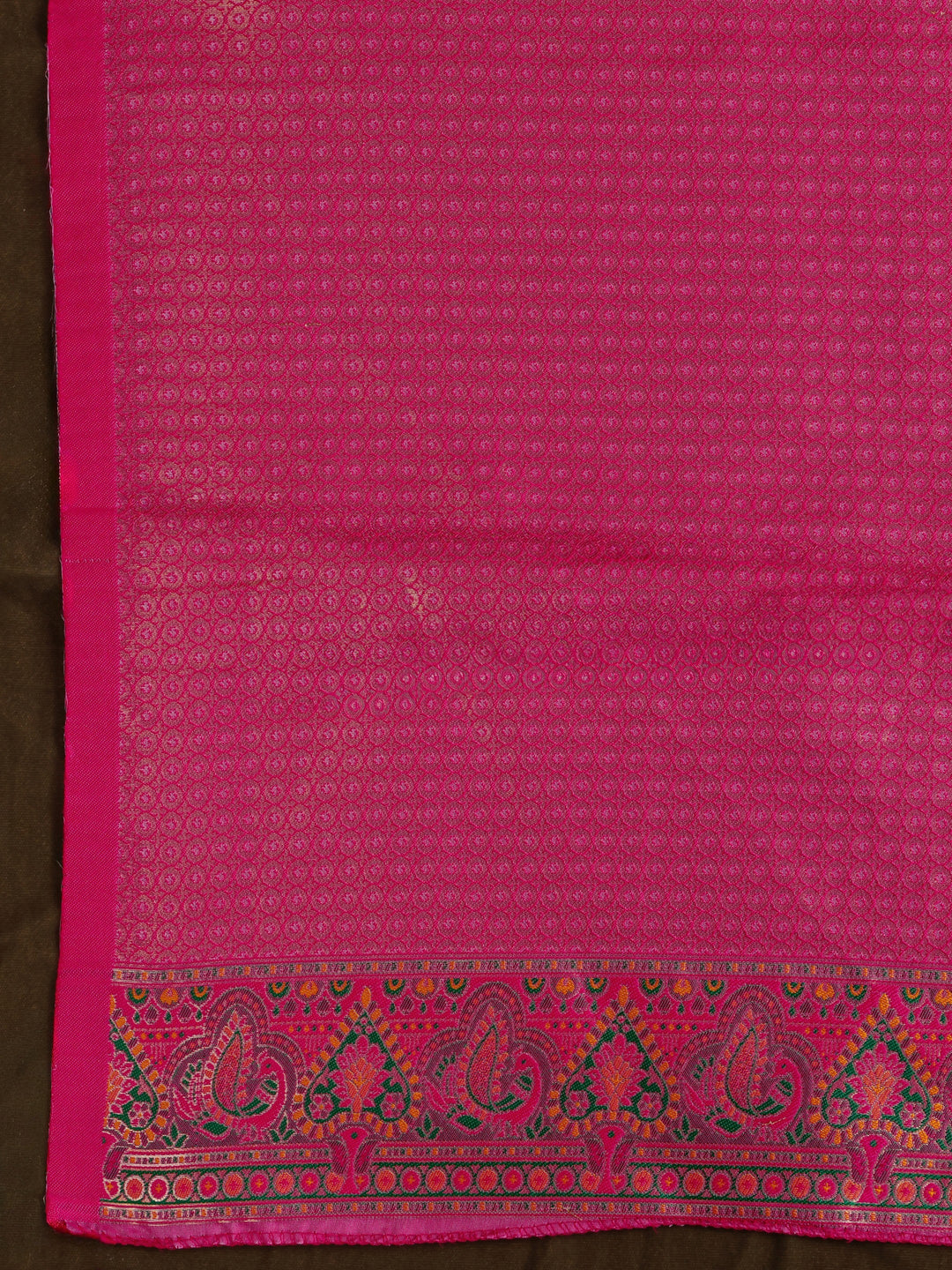 Libas Golden Mughal Woven Design Silk Blend Semi-Stitched Lehenga Choli
