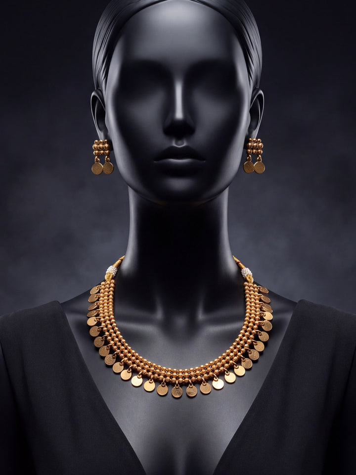Libas Gold-Tone Statement Coin Necklace Set