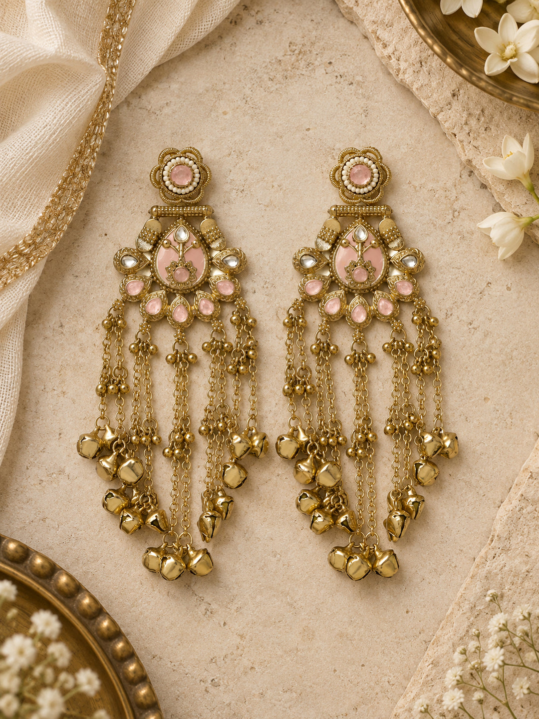 Libas Multicolour Dangling Ghungroo Earrings