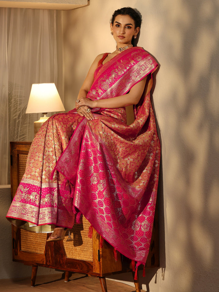 Libas Mustard Gharchola Silk Blend Saree