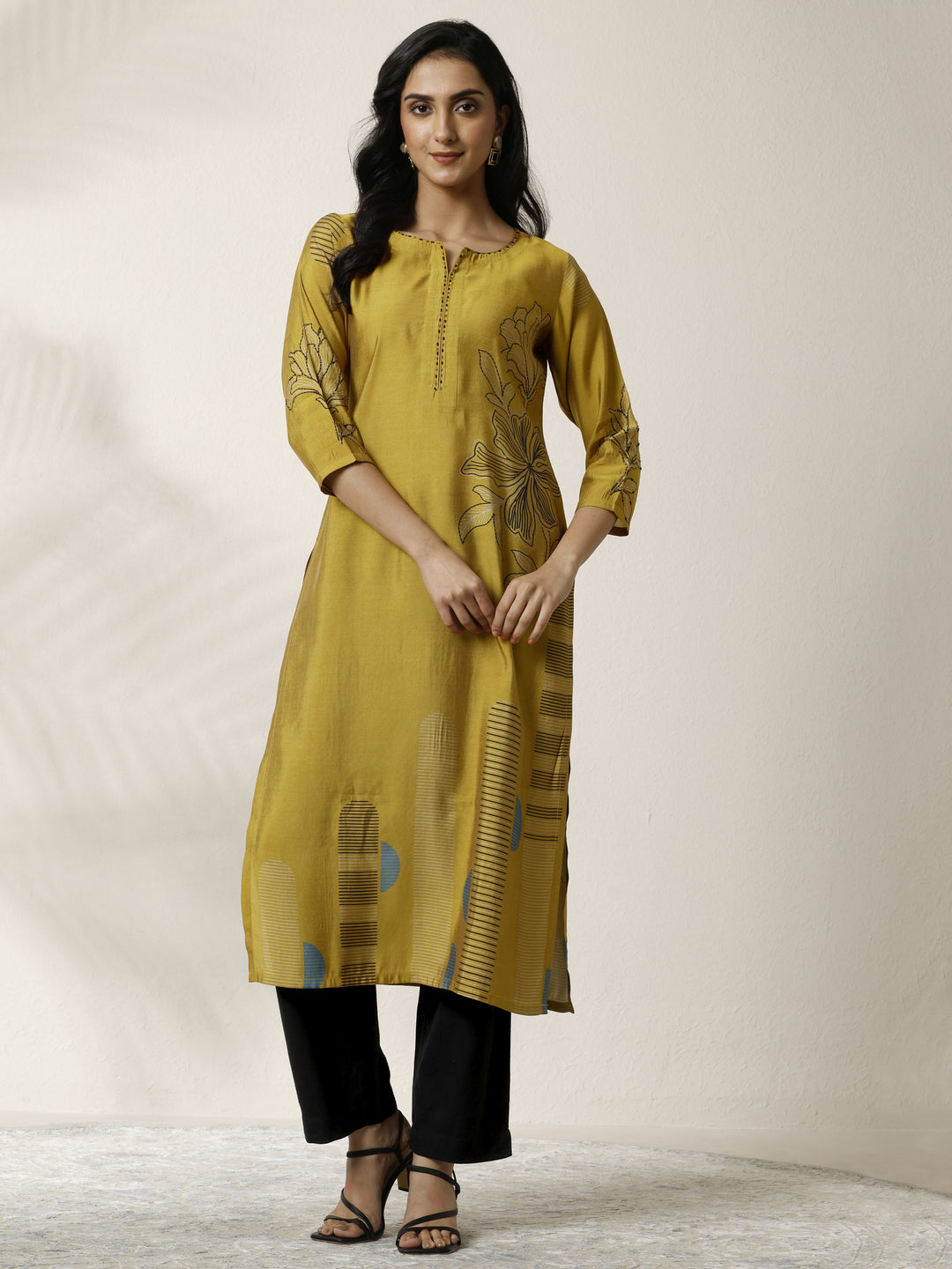 Black Solid Cotton Trouser