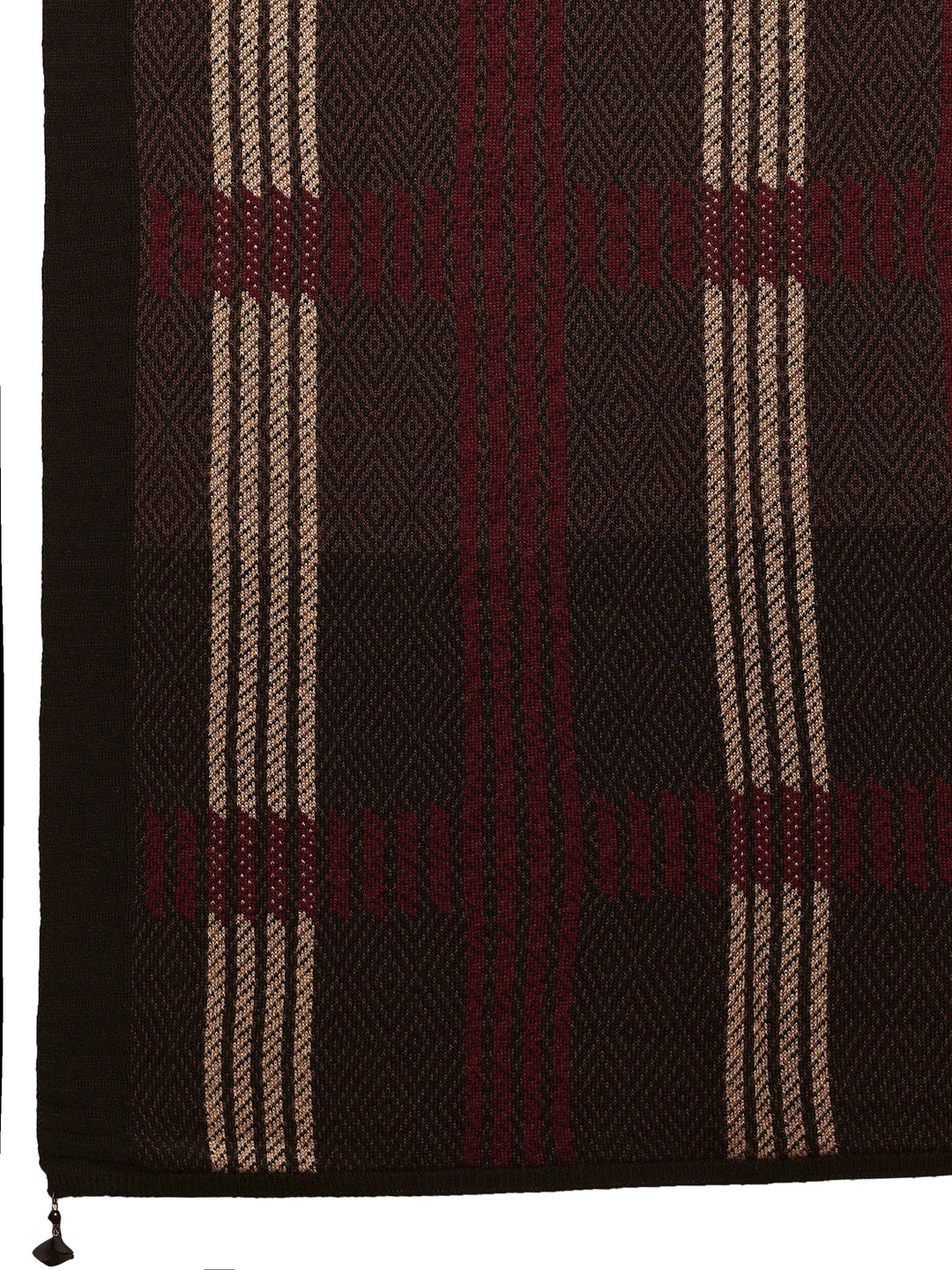 Black Woven Design Wool Wrap Shawl 