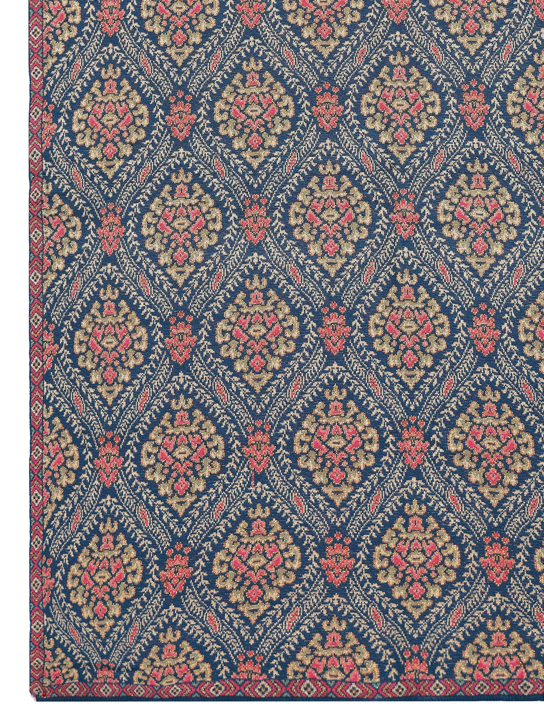 Blue Woven Design Wool Wrap Shawl 