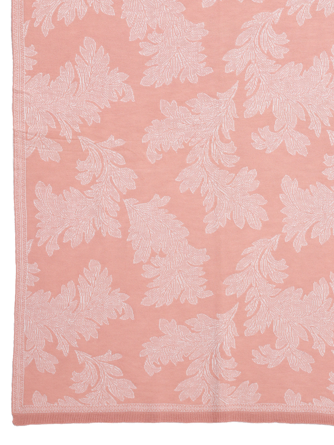 Peach Woven Design Wool Women'S Shawl